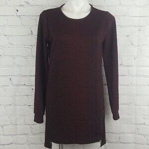 RD style burgundy and black tunic top size small